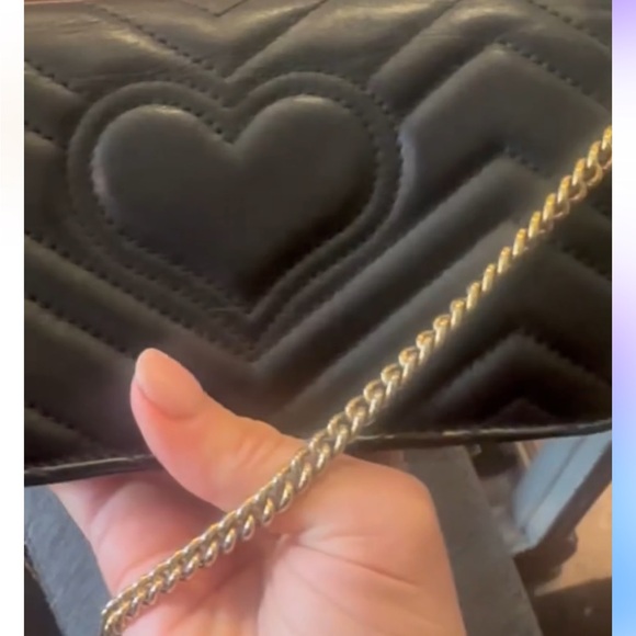 Gucci GG Marmont Chain Flap Bag Matelasse Leather Mini - Picture 11 of 13